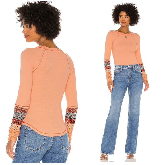 Free People In The Mix Cuff Thermal Top - Picture 7 of 10